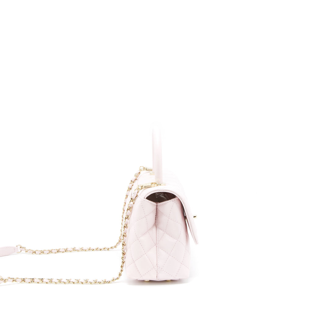 Chanel Small Coco Handle Caviar Light Pink NG750 LGHW(Microchip)