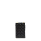 Chanel Pearl Crush Phone Case With Chain Lambskin Black GHW