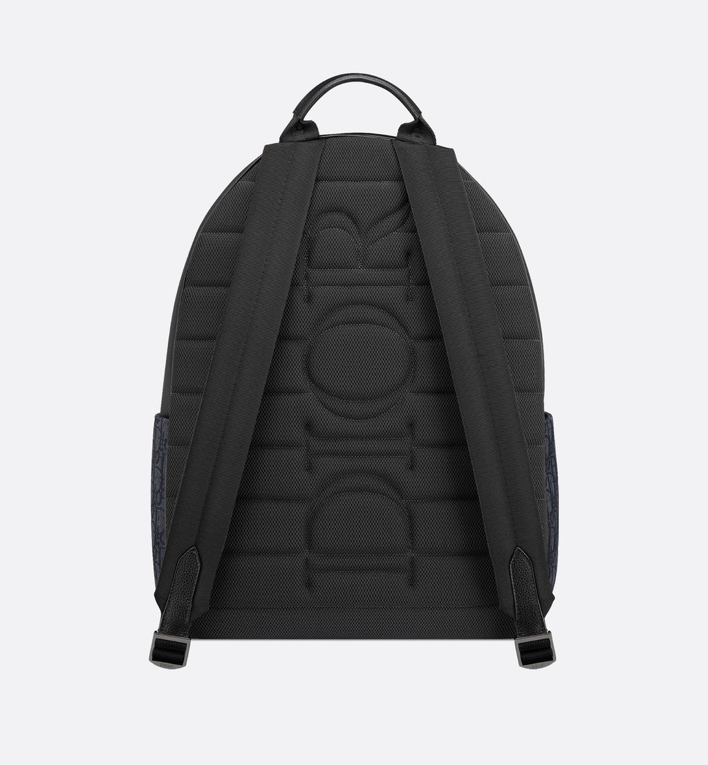 Saddle Zip Backpack Black Dior Oblique Jacquard And Black Grained Calfskin
