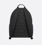 Saddle Zip Backpack Black Dior Oblique Jacquard And Black Grained Calfskin