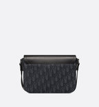 Small Saddle Messenger Bag With Flap Black Dior Oblique Jacquard And Black Grained Calfskin