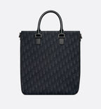 Saddle Tote Bag Black Dior Oblique Jacquard And Black Grained Calfskin