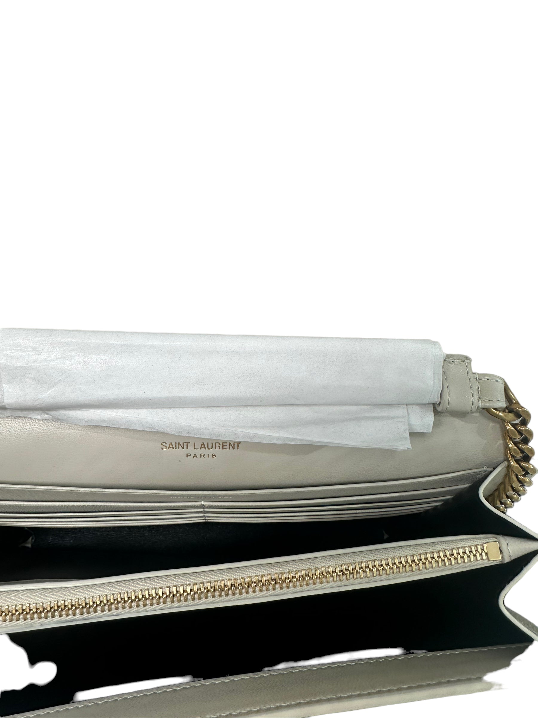 SAINT LAURENT- Tri Metal Chain Wallet Bag
