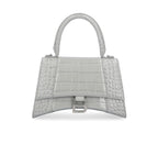 Balenciaga X Small Hourglass Bag Grey Croc Embossed