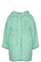 BALENCIAGA Faux Fur Coat Mint Green
