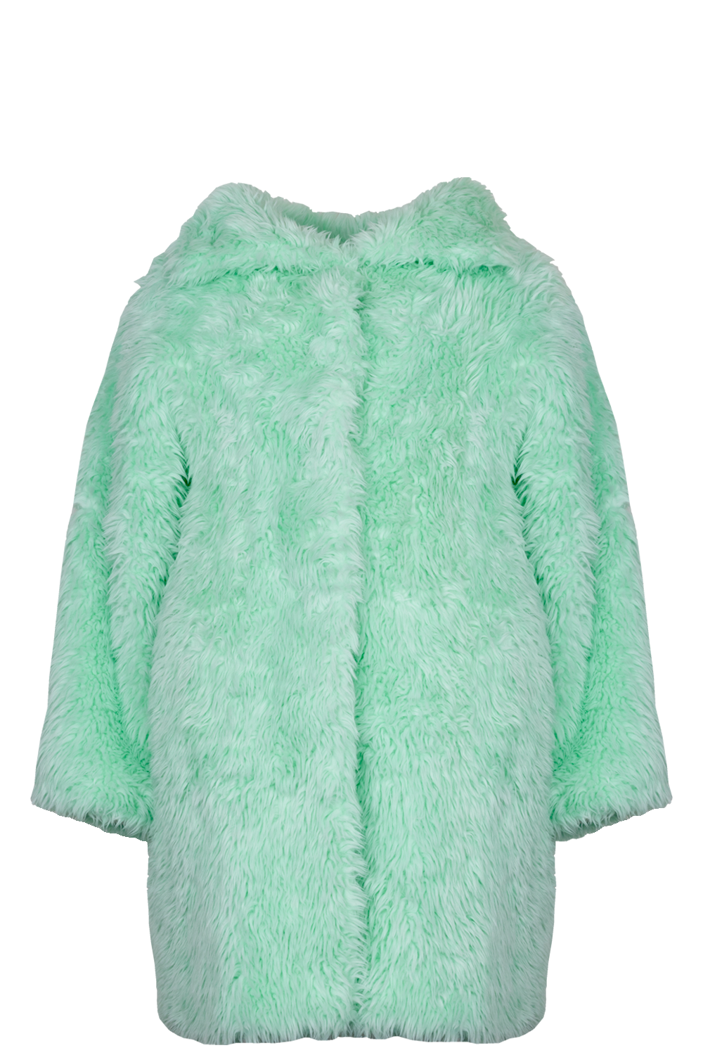 BALENCIAGA Faux Fur Coat Mint Green