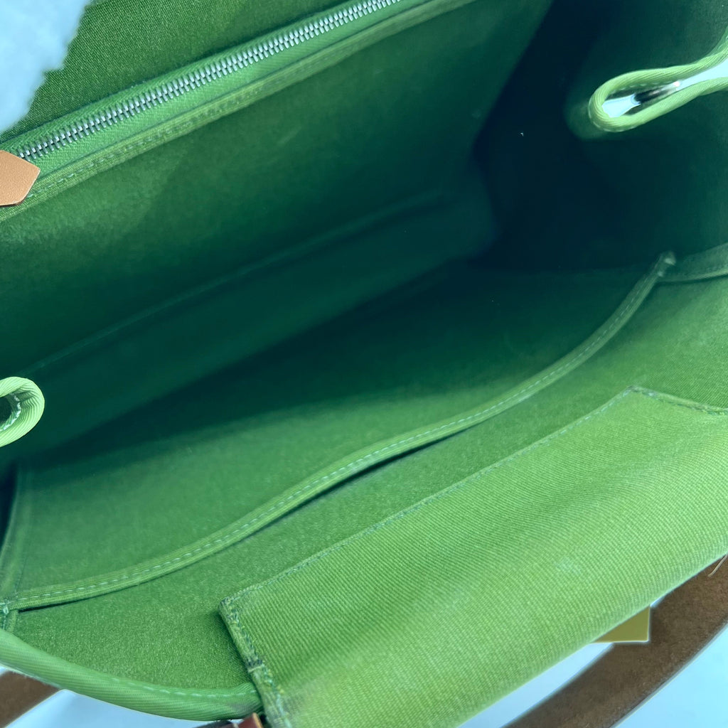 Hermes Green Canvas Cabag Elan PM Bag