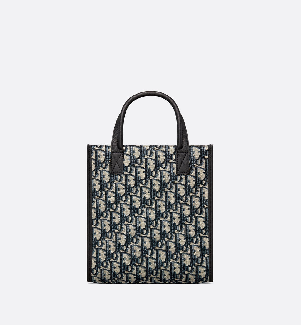 Safari North-South Tote Bag Beige And Black Dior Oblique Jacquard