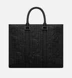 Medium East-West Tote Bag Black Dior Gravity Leather And Black Grained Calfskin