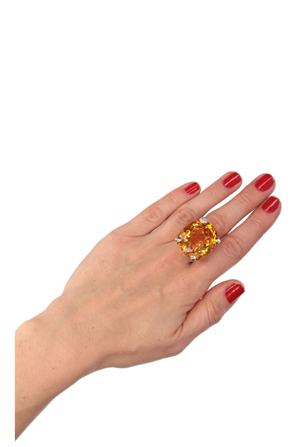 CHRISTIAN DIOR Citrine Diamond Cocktail Ring
