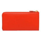 Prada Saffiano Long Continental Zip Wallet Orange Leather Gold Logo