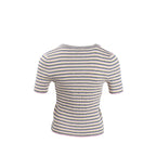 Chanel Size 38 Letter Logo Short Sleeve Knit T-shirt Cotton/Paper Multicolour