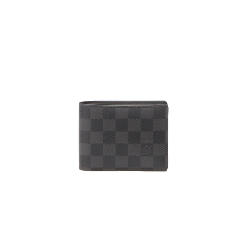 Louis Vuitton Damier Graphite Portefeuille Slender Canvas Short Wallet N63261 in New Condition