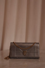 Christian Dior diorama silver metallic wallet on chain Bag