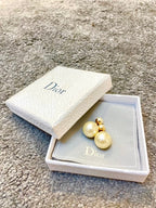 Christian Dior White Tribales Pearl Earrings