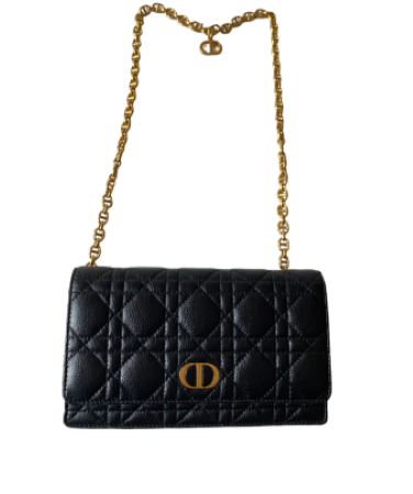 Christian Dior Black Caro Cannage Belt Pouch