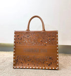Christian Dior Brown Tote Book Sculpted Bag