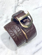 Christian Dior Brown Cannage Belt