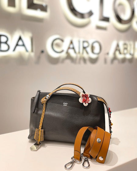 Fendi Black Python Handle By The Way Bag