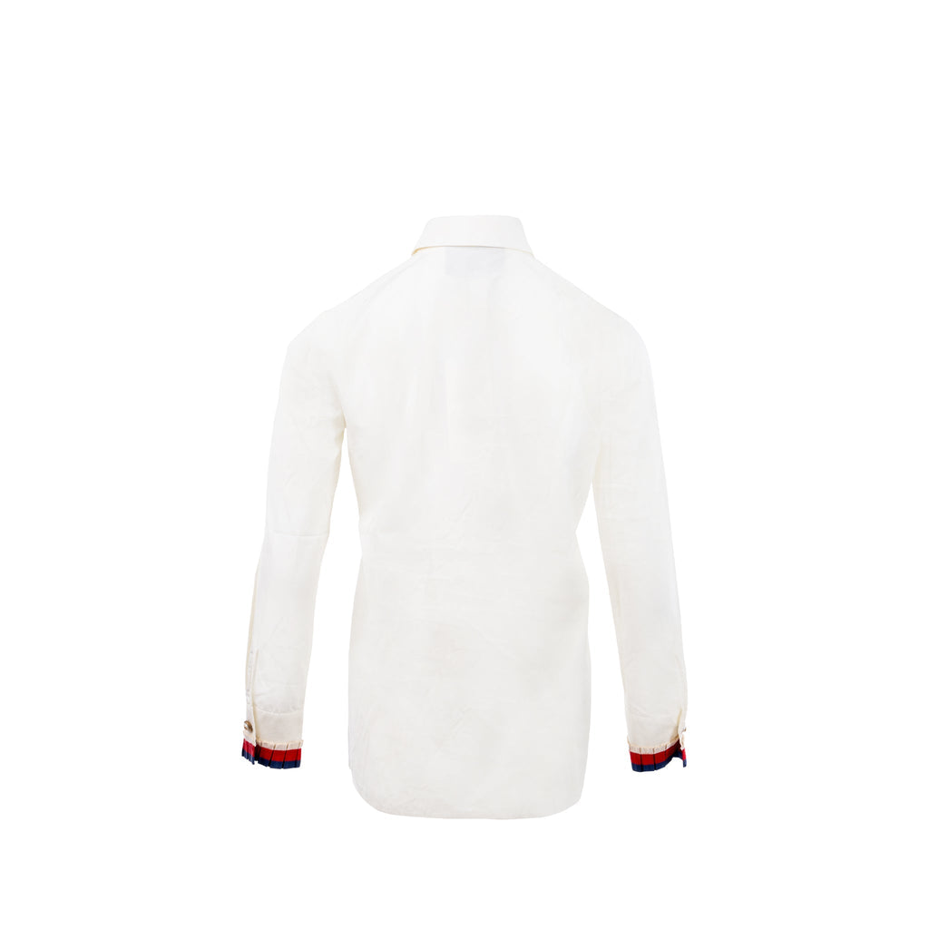 Gucci size 40 cotton poplin shirt / top white/ multicolor