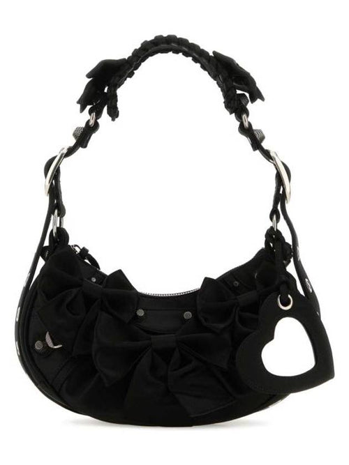 Balenciaga Le Cargol Fabric Shoulder Bag Black