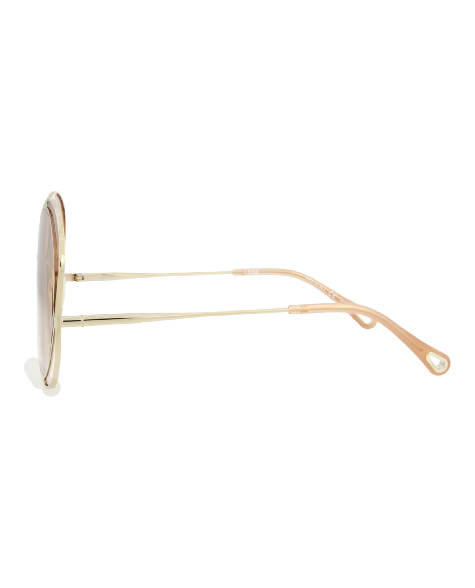Chloe Round-Frame Metal Sunglasses