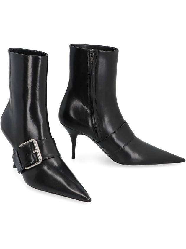 Balenciaga Knife Buckle Middle Boots Black