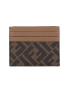 Fendi FF Logo Card Wallet Brown