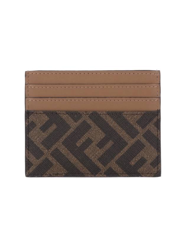 Fendi FF Logo Card Wallet Brown