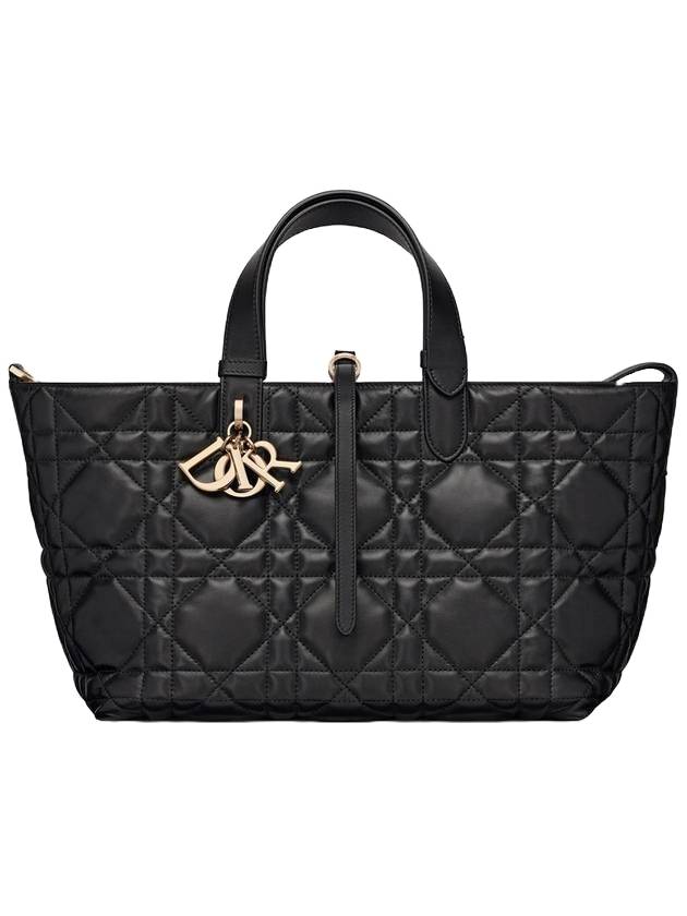 Toujours Macrocannage Calfskin Medium Tote Bag Black Dior