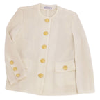Yves Saint Laurent Yves Saint Laurent Cardigan s Dress Clooney Long Sleeves Cotton Tops  M Ivory