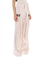 Fendi Women's Viscose Shiny Cargo Straight Pants Beige