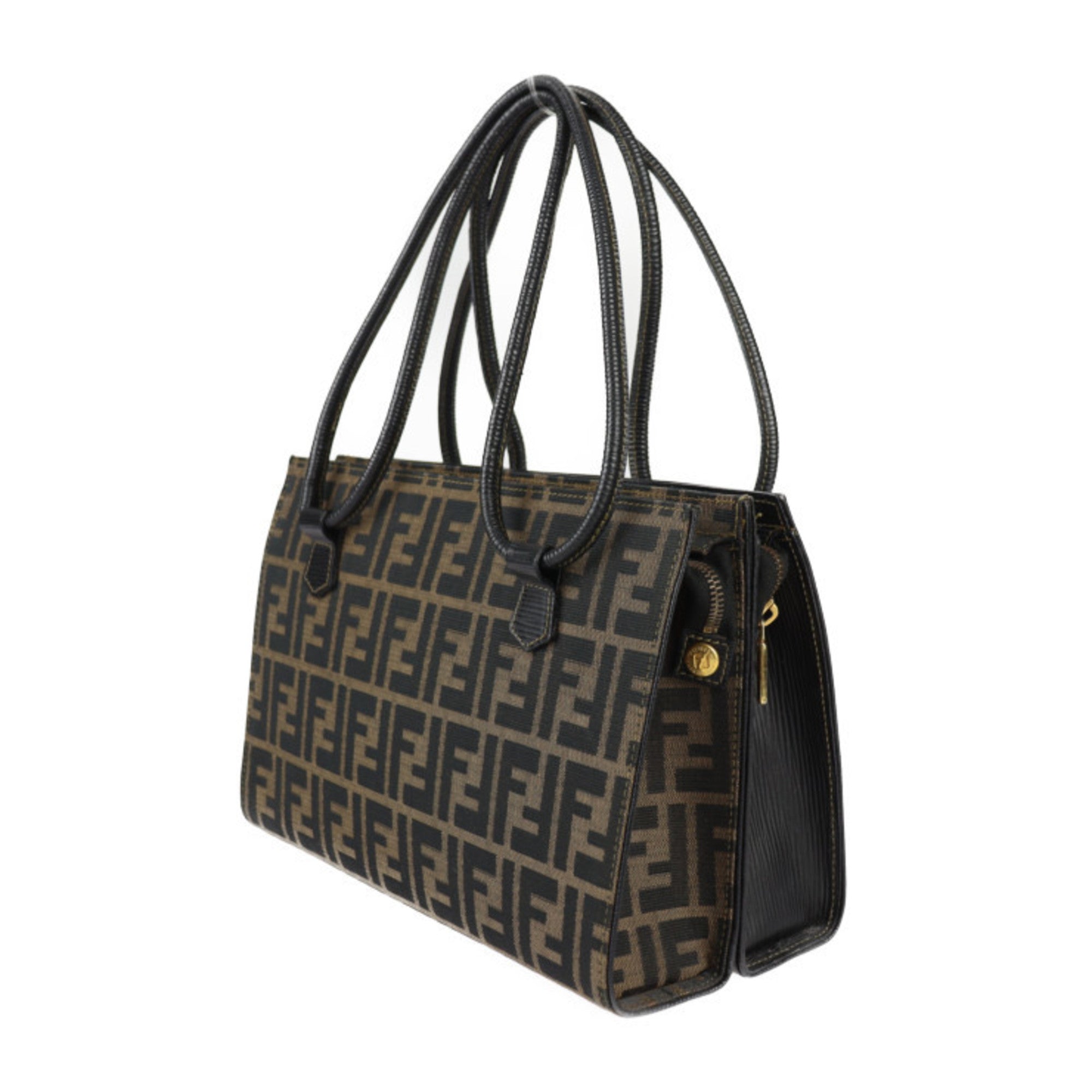 Fendi   Canvas Leather Handbag Shoulder Bag Tote Bag ()