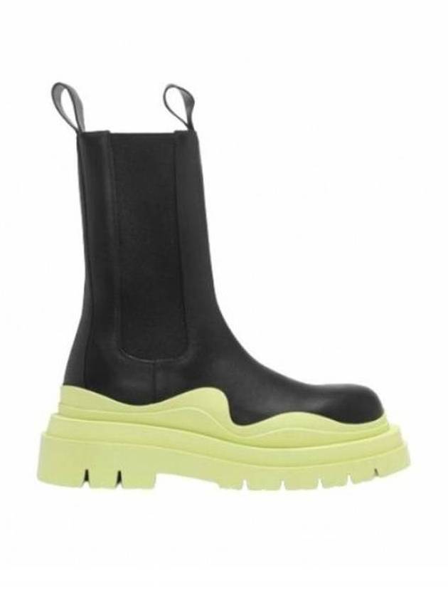 Bottega Veneta Tire Chelsea Boots Black Yellow