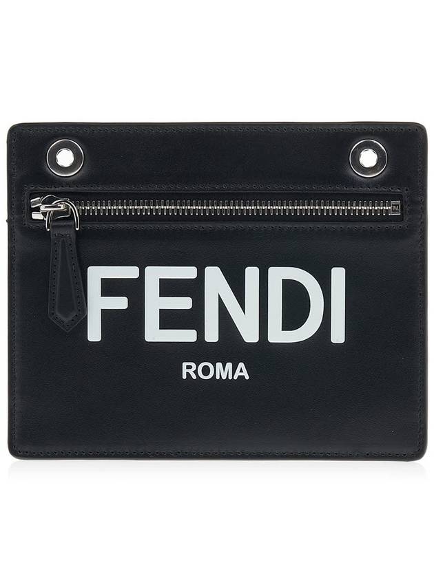 Fendi Peekaboo Pocket Clutch Bag Black