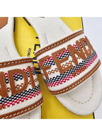 Fendi Signature Slides Slipper Beige