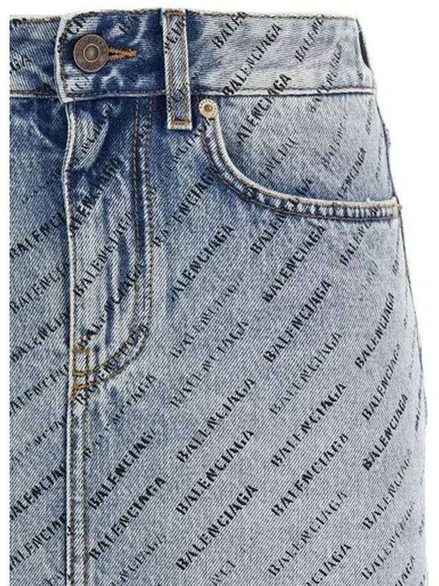 Balenciaga short skirt 744972 TQW66 4141 ICED BLUE