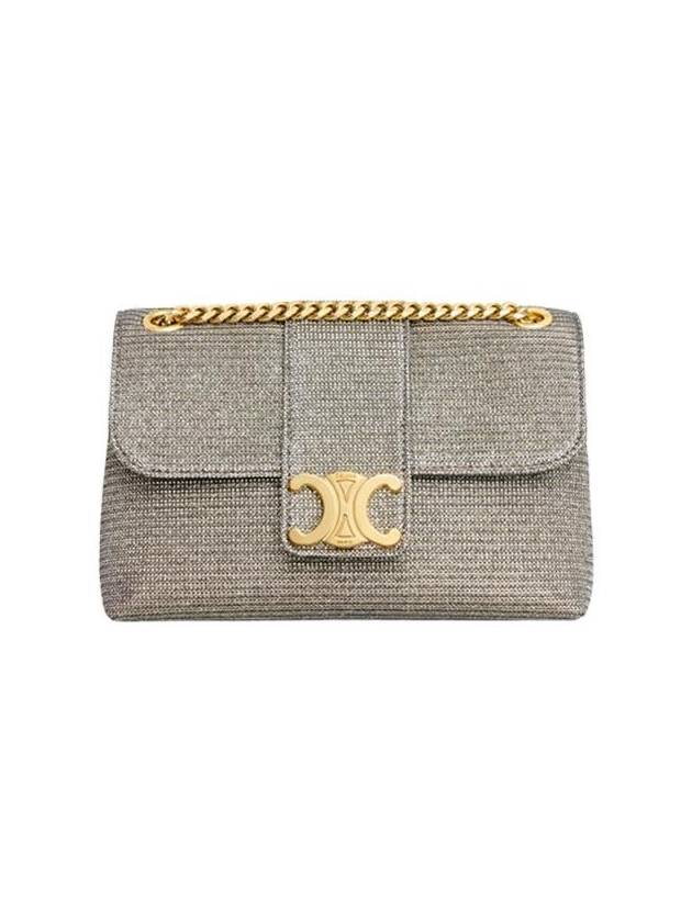 CELINE Teen Victoire Glitter Textile Cross Bag Gold Glitter