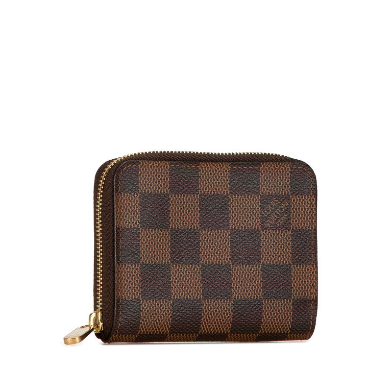 Louis Vuitton Damier Zippy Coin Purse N63070 Brown PVC Leather