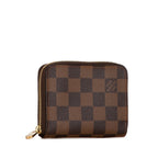 Louis Vuitton Damier Zippy Coin Purse N63070 Brown PVC Leather