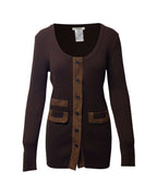 Chloe Cardigan Dress in Brown Wool