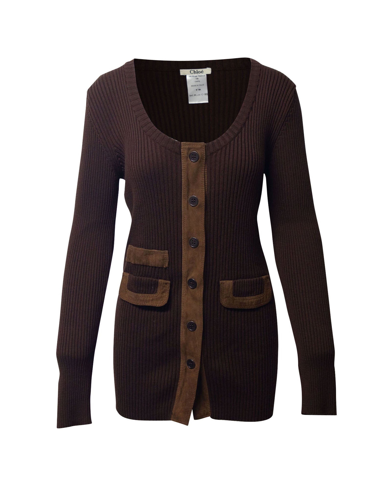 Chloe Cardigan Dress in Brown Wool
