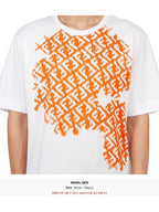 Fendi Embroidered FF Crew Neck Oversized Short Sleeve T-Shirt White