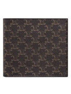 CELINE Logo Triomphe Bilford Half Wallet Black