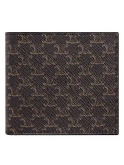 CELINE Logo Triomphe Bilford Half Wallet Black