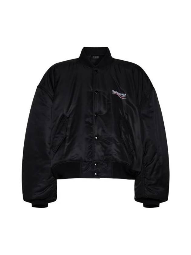 Balenciaga Embroidered Logo Bomber Jacket Black