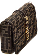 FENDI Fendigraphy FF Canvas & Leather Wallet On Chain