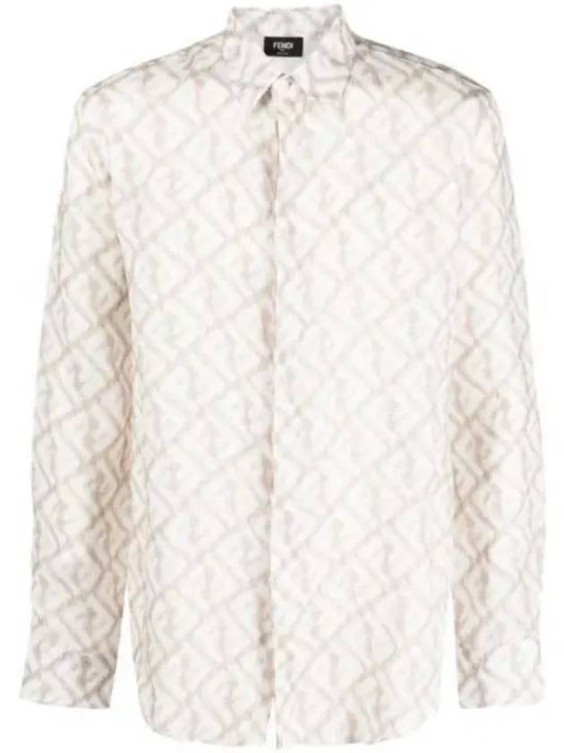 Fendi FF Linen Long Sleeve Shirt Rock