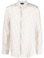 Fendi FF Linen Long Sleeve Shirt Rock