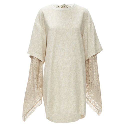 Chloe speckle crochet sleeves layered dress